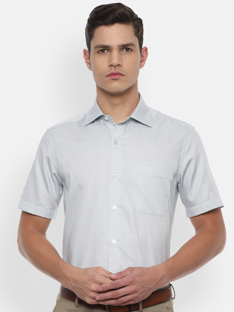 

Louis Philippe Men Grey Checked Formal Shirt