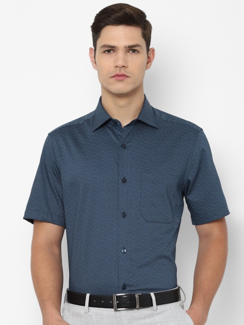 

Louis Philippe Men Blue Printed Cotton Formal Shirt