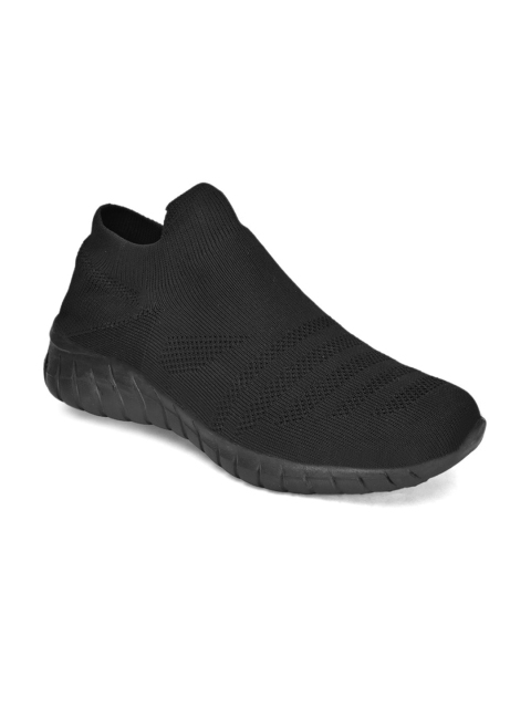 

mr.wonker Men Black Solid Slip-On Sneakers