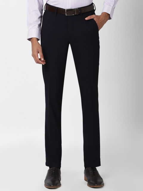 

Peter England Men Navy Blue Slim Fit Trousers