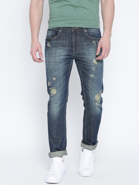 

American Crew Men Blue Mid Rise Mildly Distressed Jeans