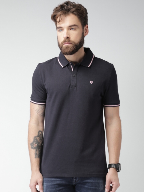 Celio Men Navy Blue Solid Slim Fit Polo T-shirt available at myntra for Rs.779