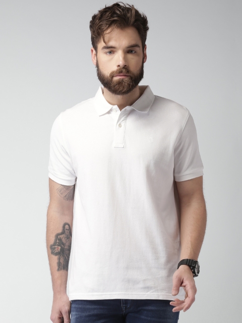 Celio Men White Solid Regular Fit Polo T-shirt available at myntra for Rs.599