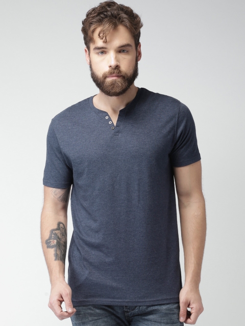 

Celio Men Navy Henley T-shirt, Navy blue