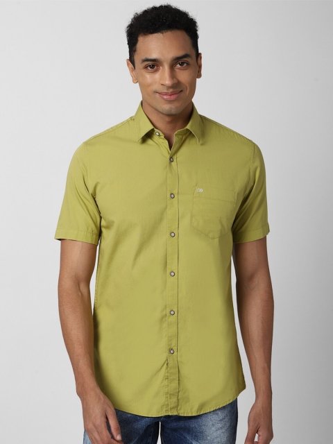 

Peter England Casuals Men Green Slim Fit Casual Shirt