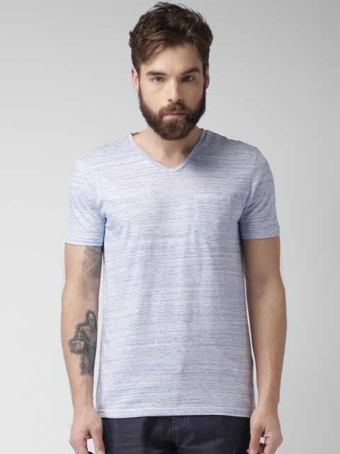 

Celio Men Blue Self-Design T-shirt