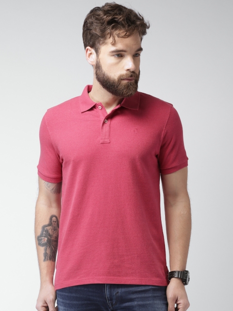 Celio Men Pink Solid Regular Fit Polo T-shirt available at myntra for Rs.799