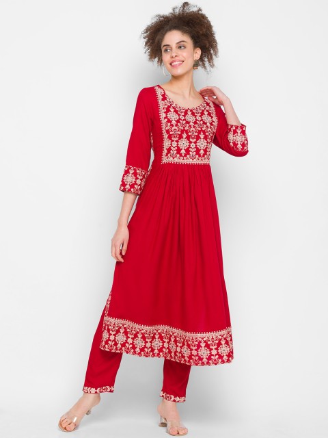 

ZOLA Women Maroon Kurta with Trousers