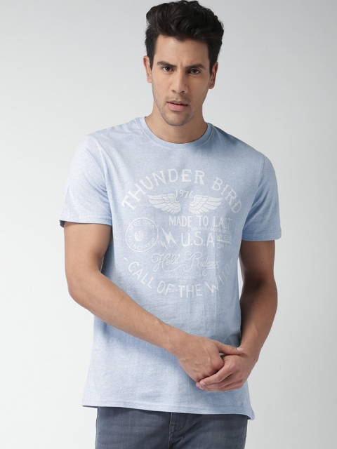 

Celio Men Blue Printed Round Neck T-shirt