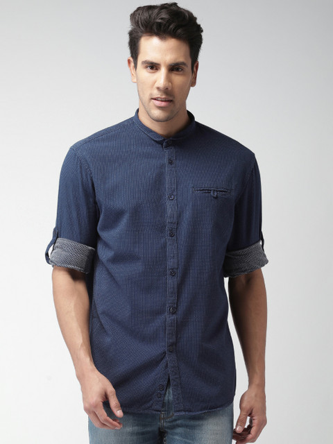 

Celio Men Navy Regular Fit Casual Shirt, Navy blue