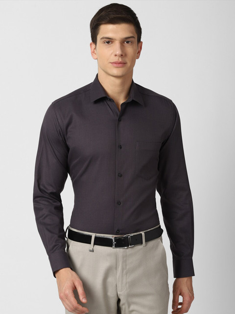 

Van Heusen Men Charcoal Pure Cotton Formal Shirt