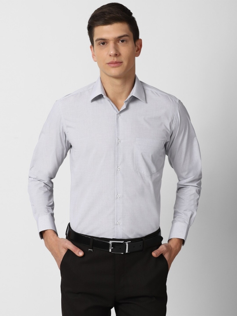 

Van Heusen Men Grey Micro Checks Checked Formal Shirt