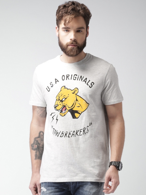 

Celio Grey Printed T-Shirt