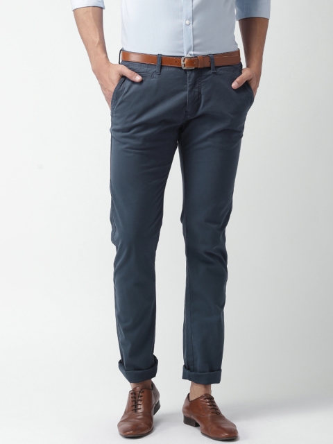 

Celio Men Navy Blue Solid Chino Trousers