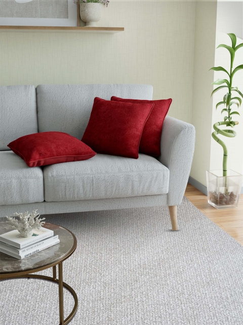 

JAIPUR FABRIC Maroon Set of 3 Velvet Square Cushion Covers