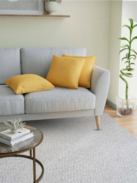 

JAIPUR FABRIC Yellow Set of 3 Geometric Square Cushion Covers