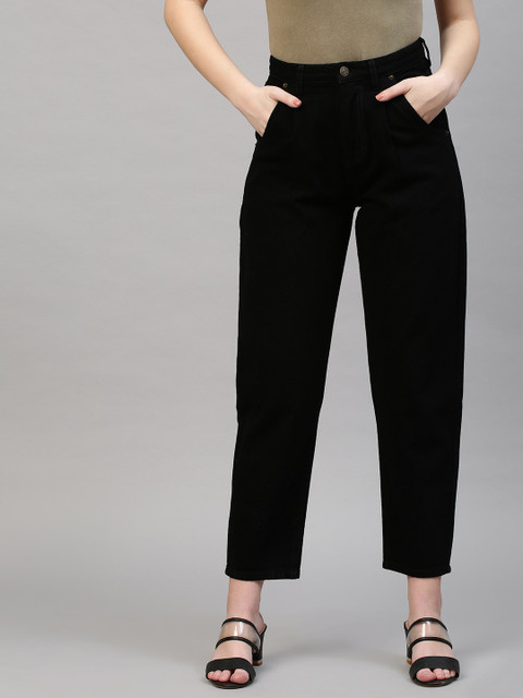 

TARAMA Women Black High-Rise Jeans