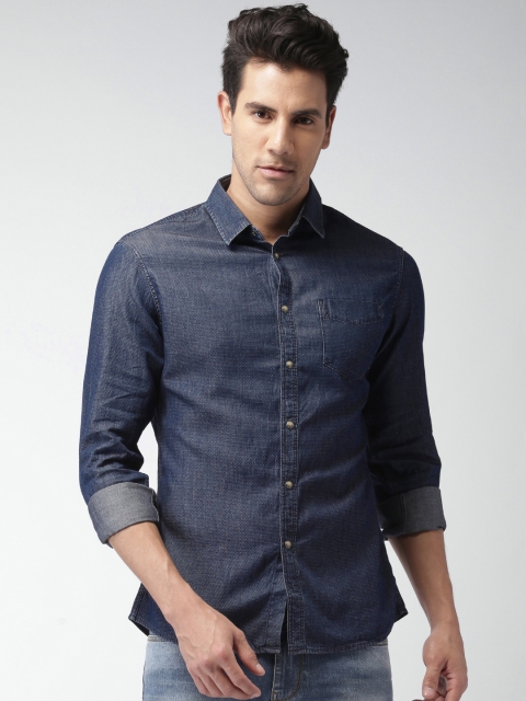 

Celio Men Navy Blue Slim Fit Casual Shirt
