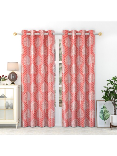 

MULTITEX Maroon & White Set of 2 Ethnic Motifs Door Curtain