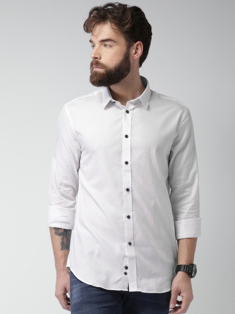 

Celio Men White Slim Fit Printed Smart Casual Shirt