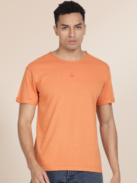 

KRA Men Orange Cotton T-shirt