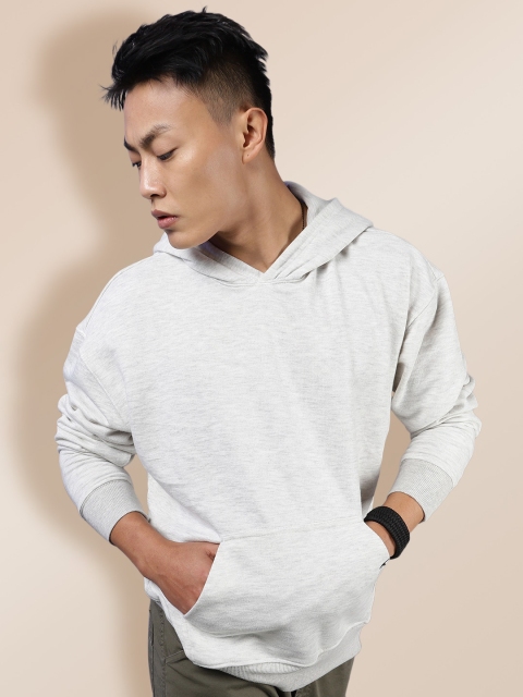 

KRA Men Off White & Black Printed Hooded Cotton Sweatshirt