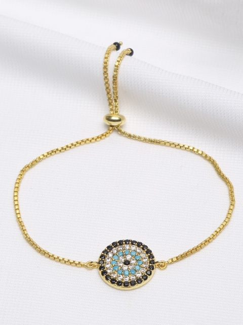 

EK BY EKTA KAPOOR Women 22K Gold Plated Blue Gold-Plated Evil Eye Charm Bracelet