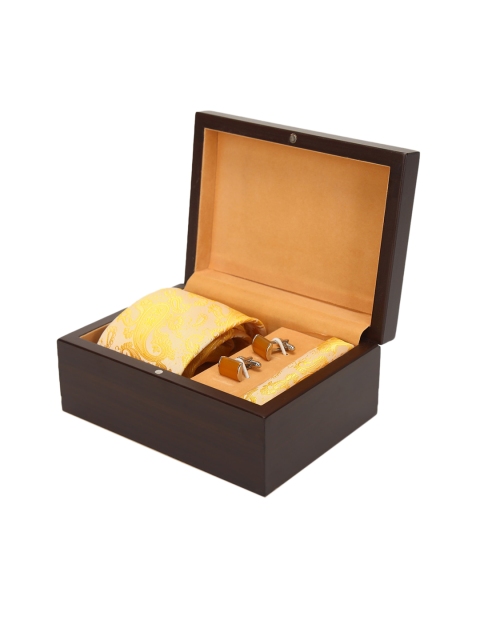 

AD By Arvind Men Gold-Coloured Printed Accessory Gift Set