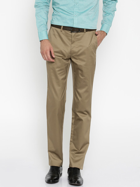 

Park Avenue Men Brown Solid Super Slim Fit Formal Trousers