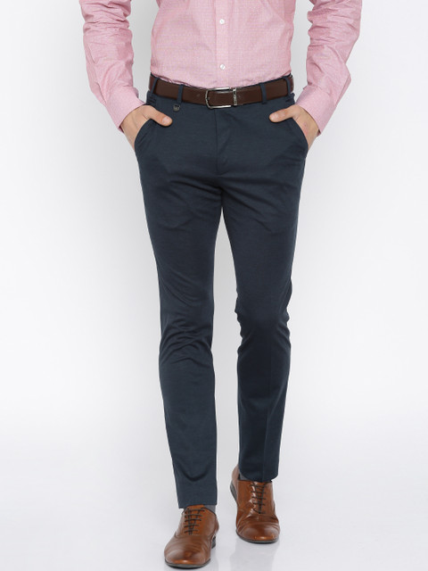 

Park Avenue Men Navy Blue Solid Neo Fit Formal Trousers