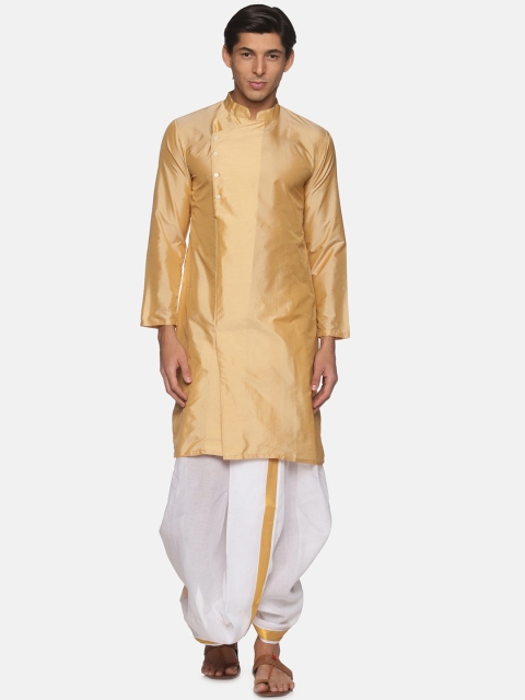 

Sethukrishna Men Beige Kurta with Dhoti Pants