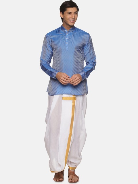 

Sethukrishna Men Blue Kurti with Dhoti Pants