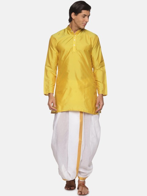 

Sethukrishna Men Yellow Kurti with Dhoti Pants