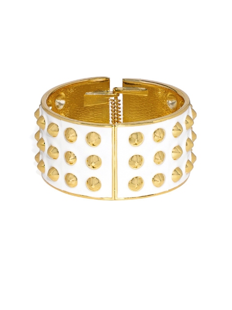

Blisscovered Women White & Gold-Toned Cuff Bracelet
