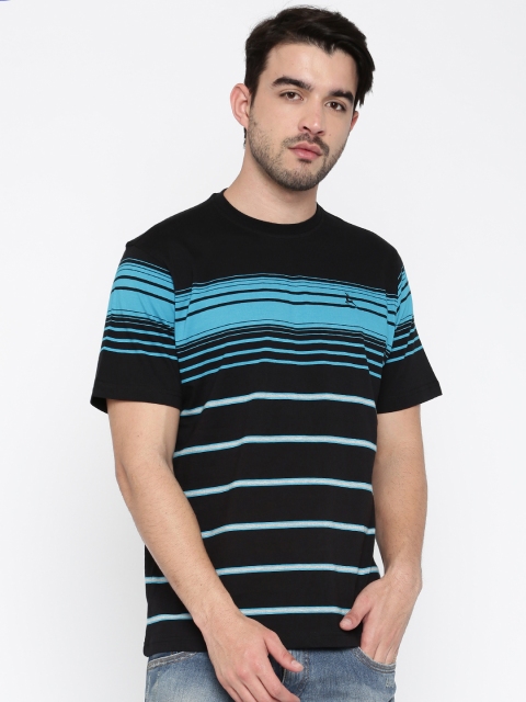 

Parx Black & Blue Striped T-Shirt