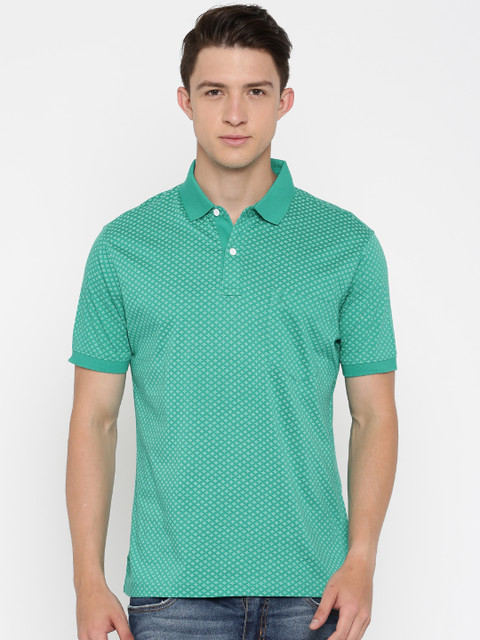 

Parx Men Green Printed Polo Collar T-Shirt
