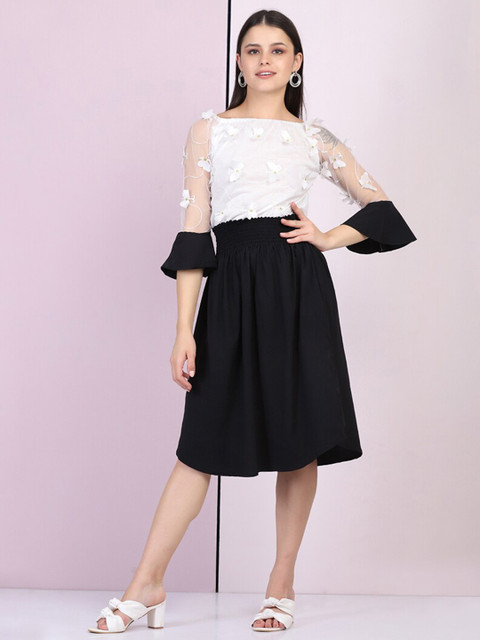 

BUY NEW TREND Black & White Colourblocked Dress