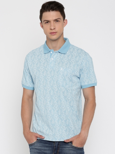 

Parx Men Blue Printed Polo Collar T-Shirt