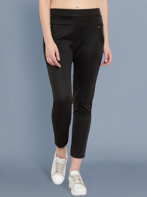 

BUY NEW TREND Women Black Comfort Slim Fit Joggers Trousers