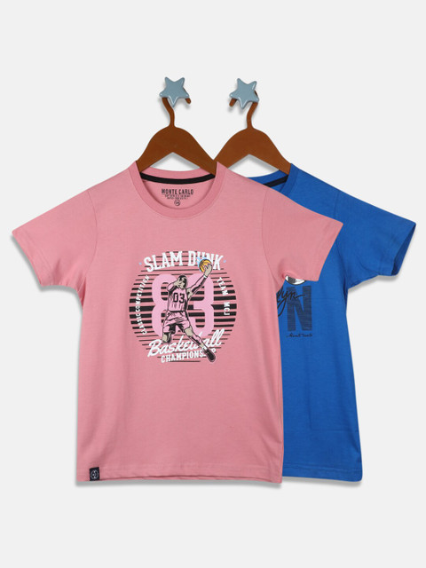

Monte Carlo Boys Blue & Pink Pack of 2 Printed T-shirt