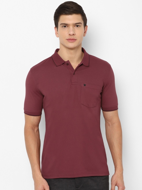

Louis Philippe Men Maroon Polo Collar Pure Cotton T-shirt