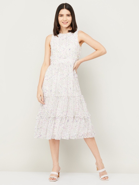 

CODE by Lifestyle Off White Floral Midi Dress