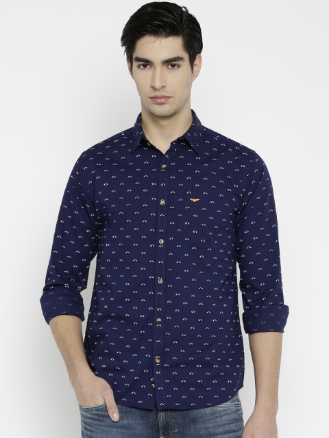 

Park Avenue Men Navy Blue Printed Casual Shirt