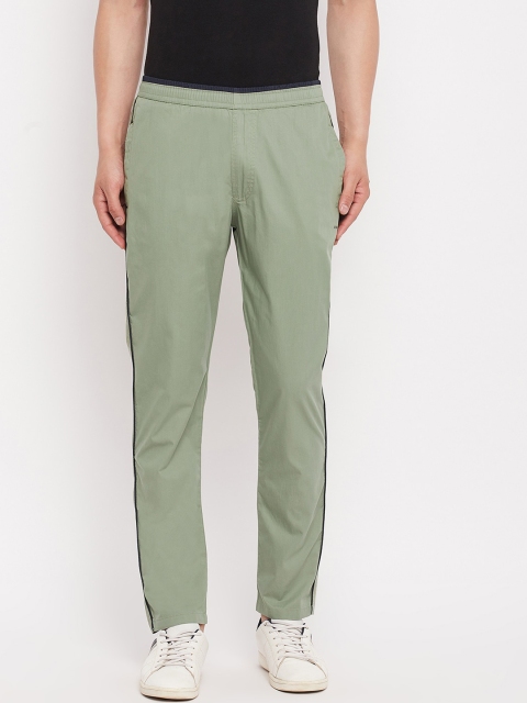 

Okane Men Green Solid Cotton Track Pant