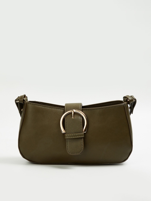 

CODE by Lifestyle Olive Green Structured Shoulder Bag