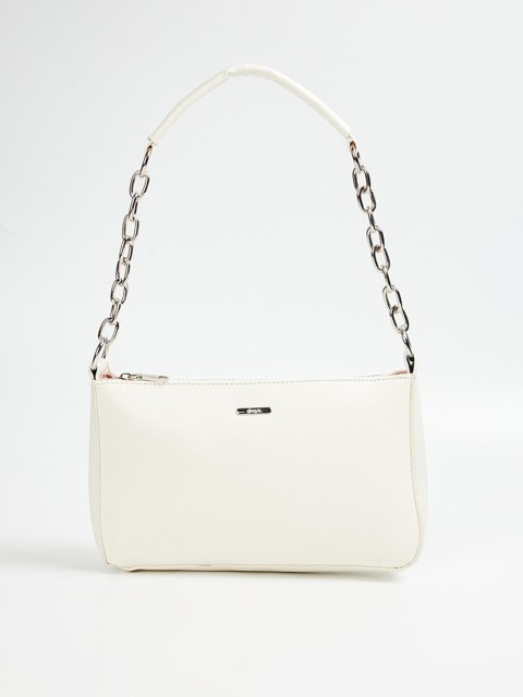 

Ginger by Lifestyle Off White Structured Shoulder Bag