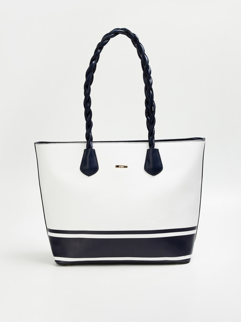 

Ginger by Lifestyle Off White & Black Colourblocked Structured Shoulder Bag