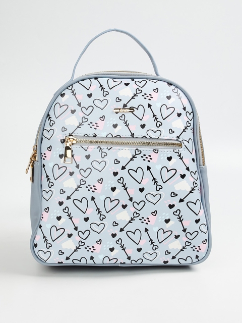 

Ginger by Lifestyle Grey Floral Printed Shopper Satchel with Cut Work