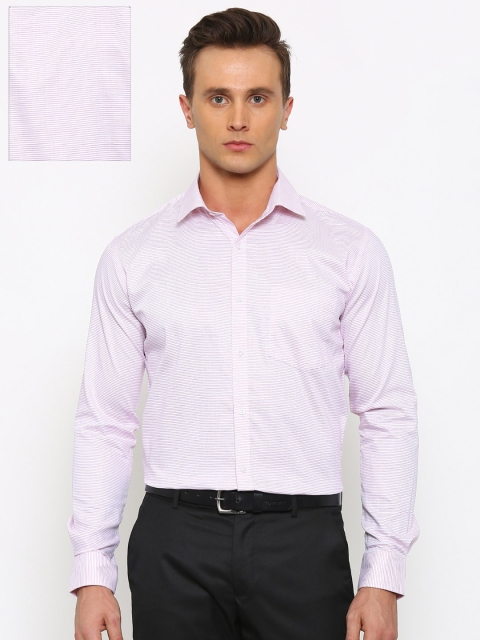 

Park Avenue Men White Slim Fit Striped Formal Shirt
