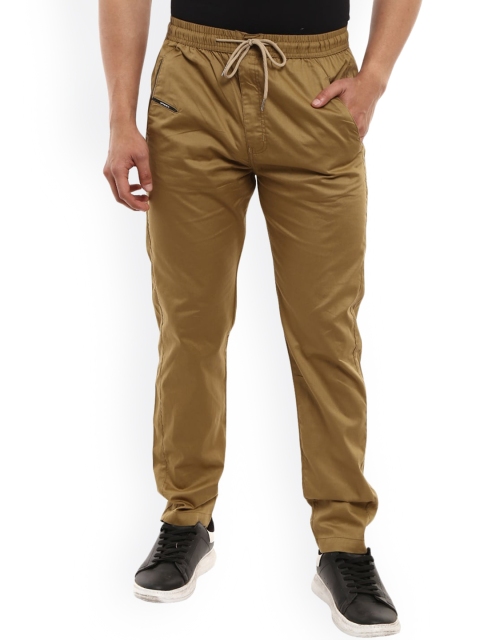 

V-Mart Men Khaki-Colored Solid Cotton Track Pants